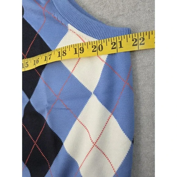 Brooks Brothers Silk Argyle Sweater Vest Mens L St Andrews Links Old Money NEW